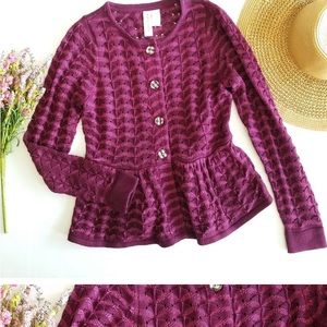 Matilda Jane | Purple Knitted Peplum Cardigan